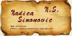 Nadica Simonović vizit kartica